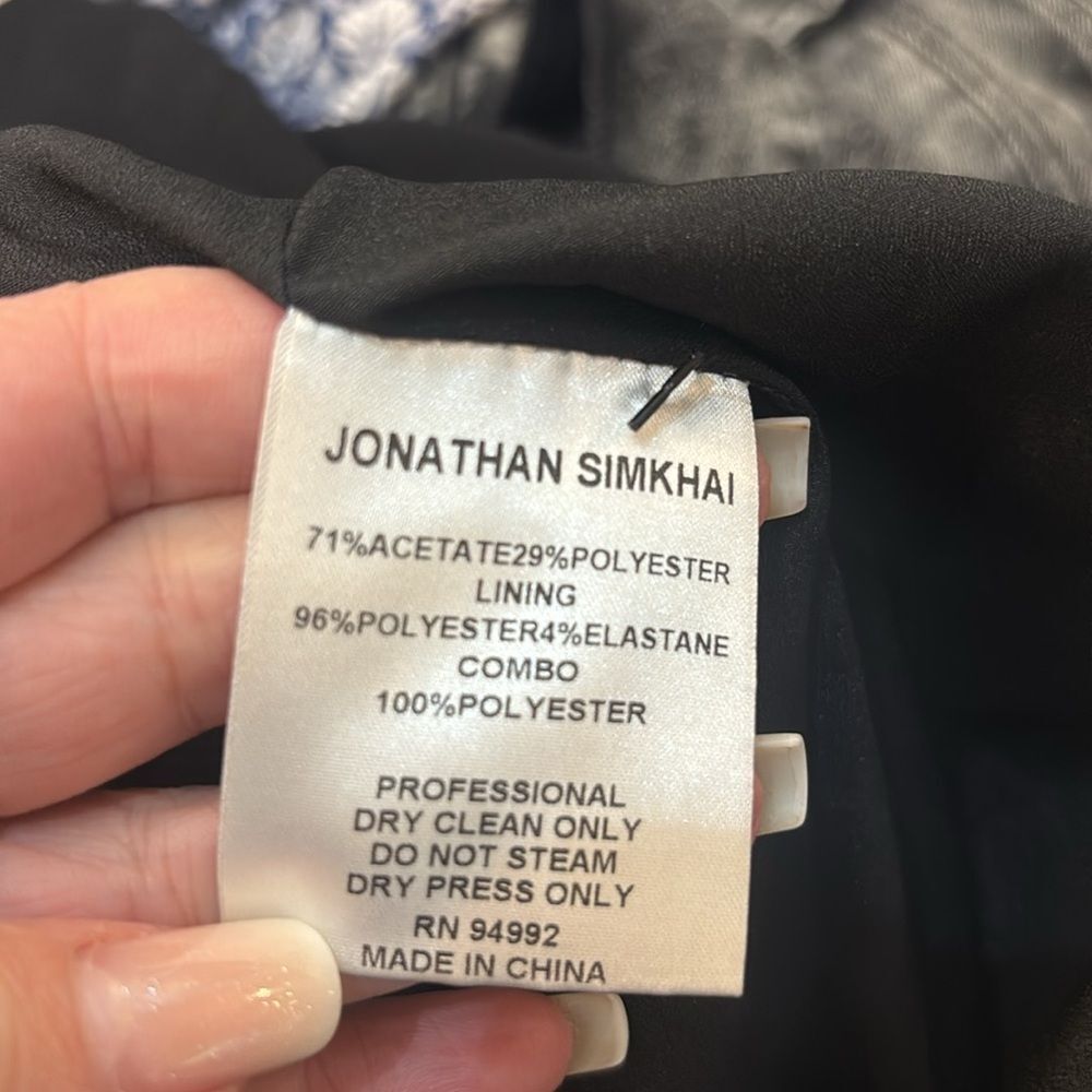 Jonathan Simkhai Black and White ruffle side slit jumpsuit, US4 - Picture 9 of 9
